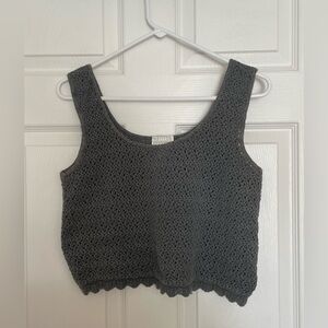 Vintage Moda International sage green crop-style tank sweater